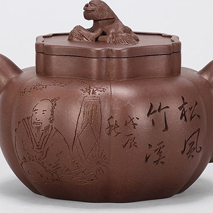 大卧狮紫砂壶