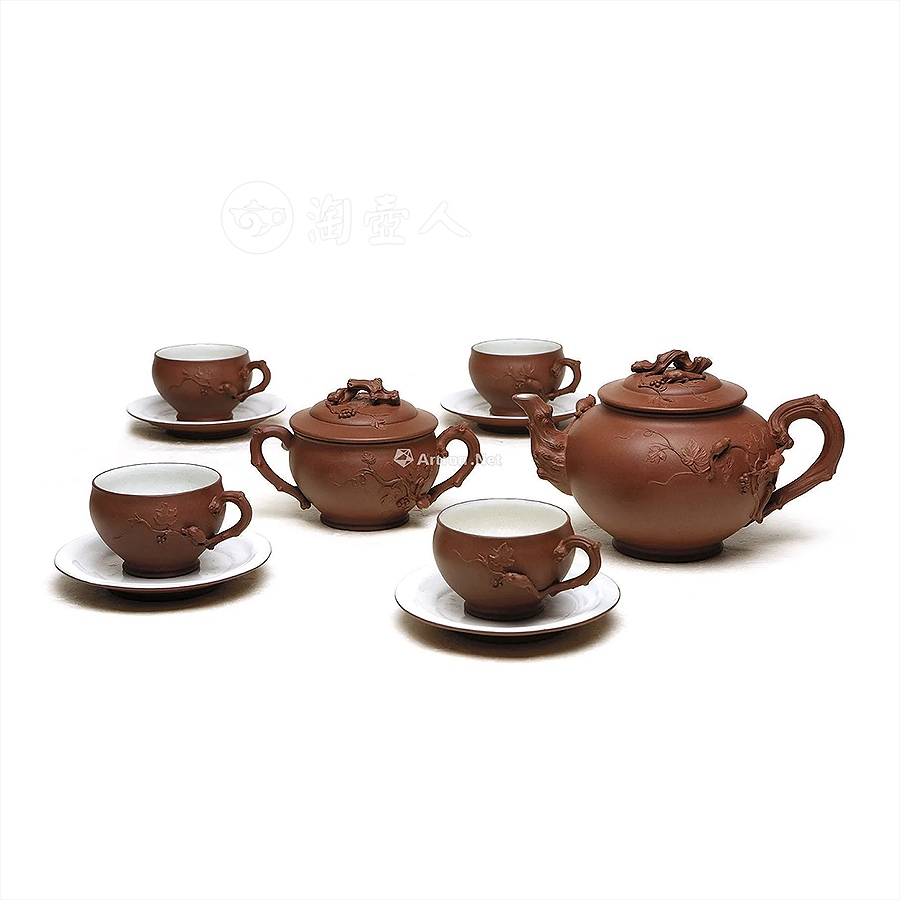 松鼠葡萄十头套组茶具