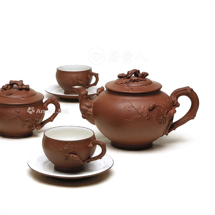 松鼠葡萄十头套组茶具