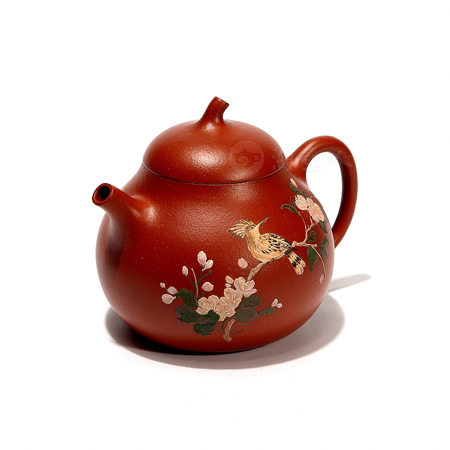 戴胜鸣春壶(沈佳艺泥绘)
