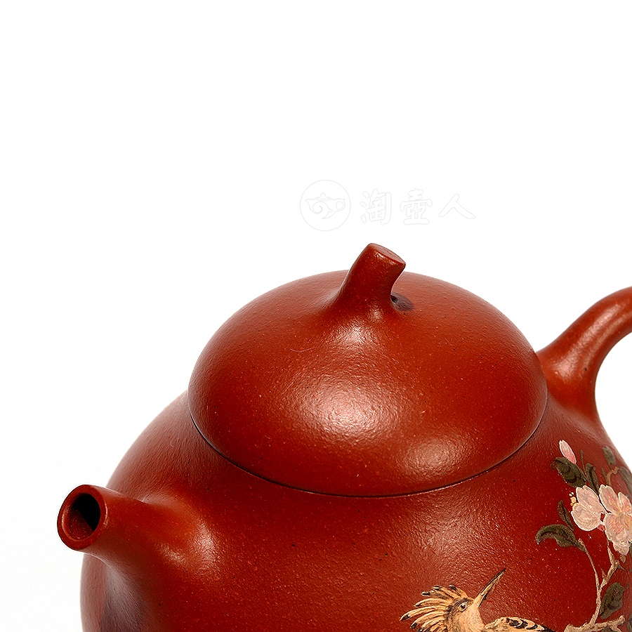戴胜鸣春壶(沈佳艺泥绘)