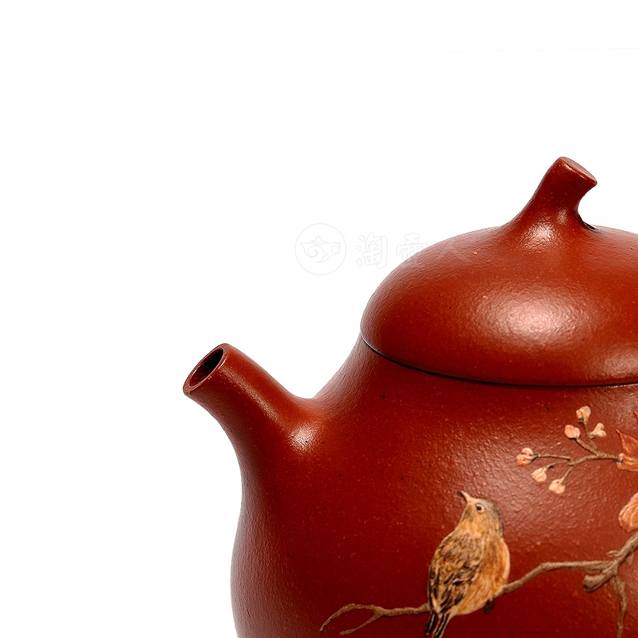 梅雀壶(沈佳艺泥绘)