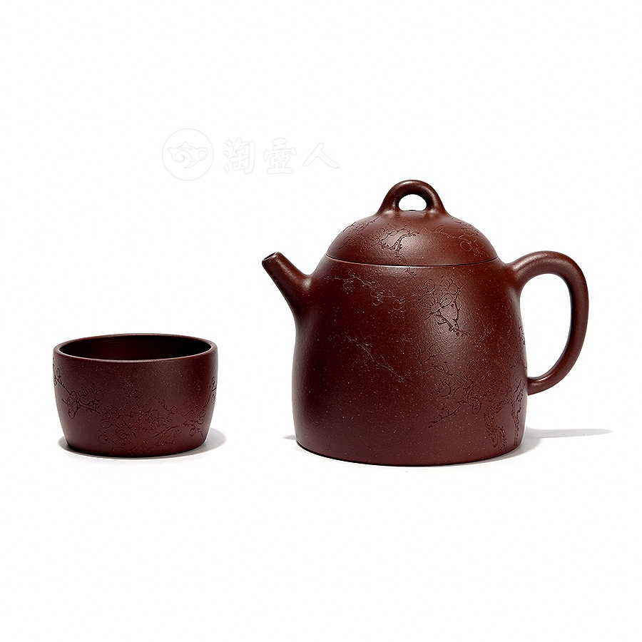 全手单杯秦权套壶(彭明月陶刻)