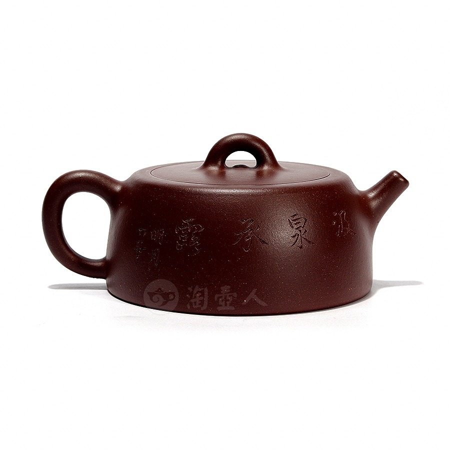 全手单杯井栏套壶(彭明月陶刻)