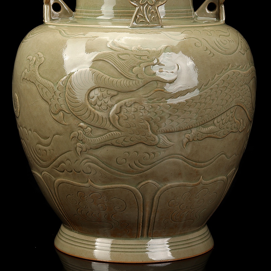 葫芦座四系龙纹瓶