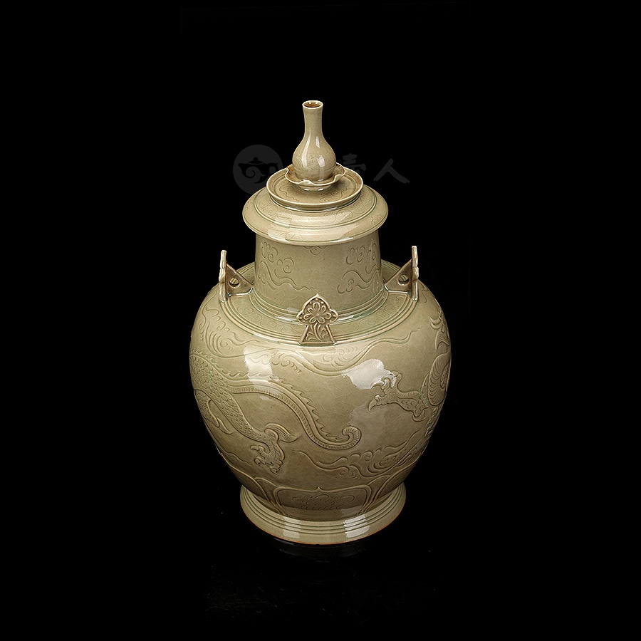 葫芦座四系龙纹瓶