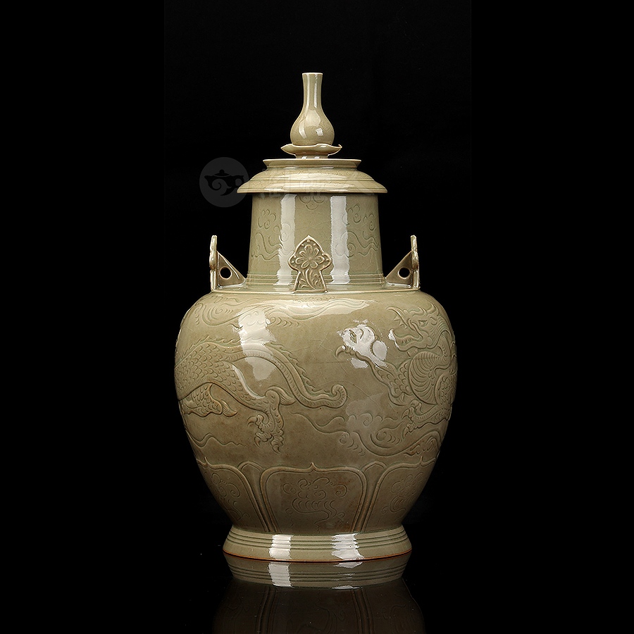 葫芦座四系龙纹瓶