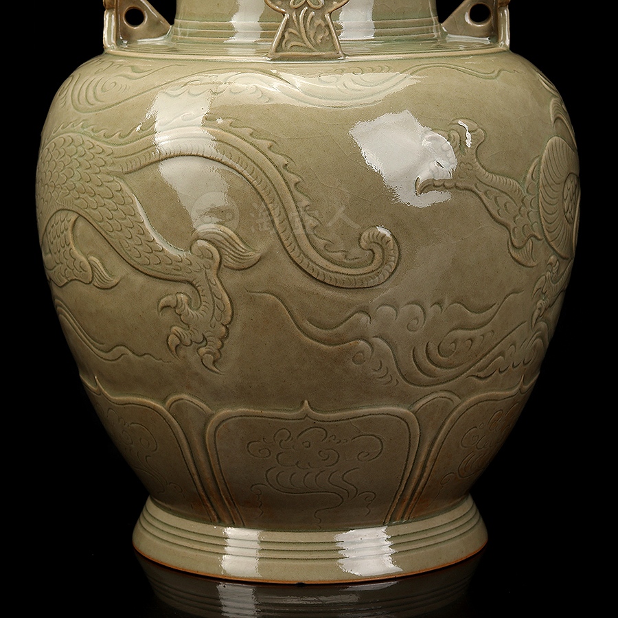 葫芦座四系龙纹瓶