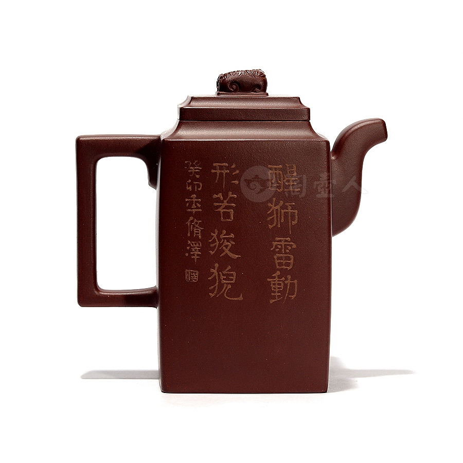 全手四方玉玺壶(张智刚泥绘)