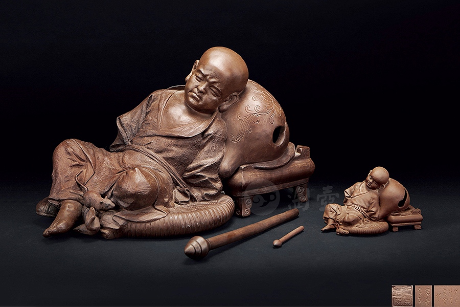 雪舟學(xué)畫(huà)雕塑(一對(duì))