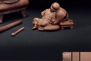 雪舟學(xué)畫(huà)雕塑(一對(duì))
