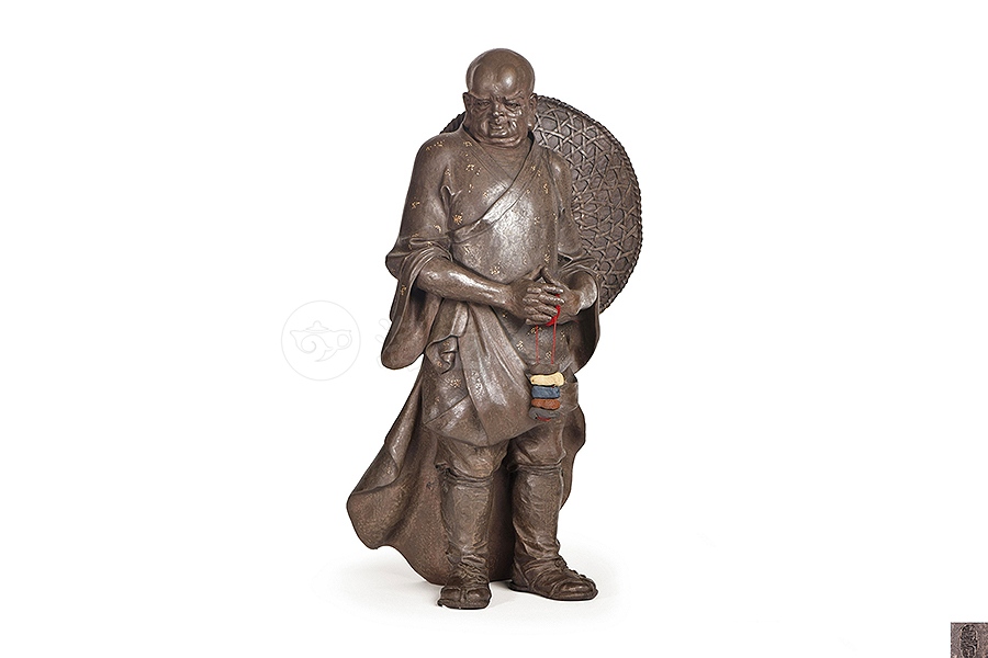 宜兴名家徐秀棠紫砂雕塑作品《始陶异僧像》-淘壶人