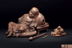 雪舟學(xué)畫(huà)雕塑(一對(duì))