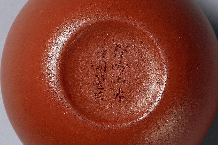 诗文朱泥莲子壶