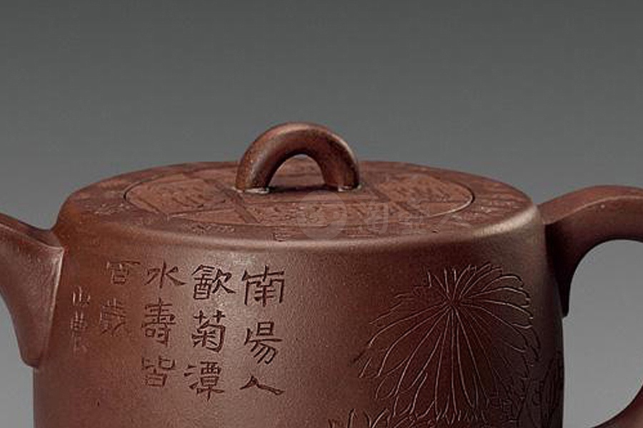 虚谷题诗井栏壶