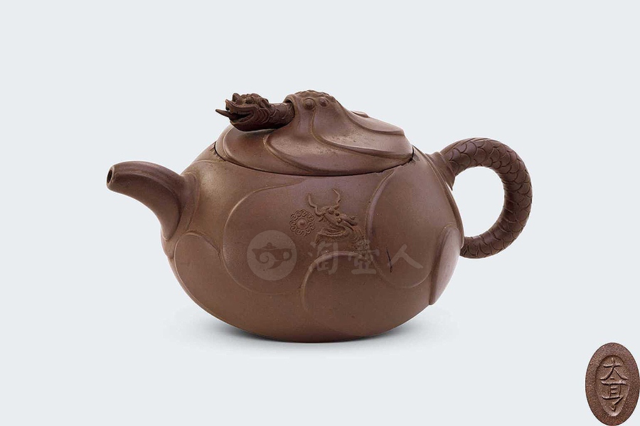 紫砂鱼化龙壶