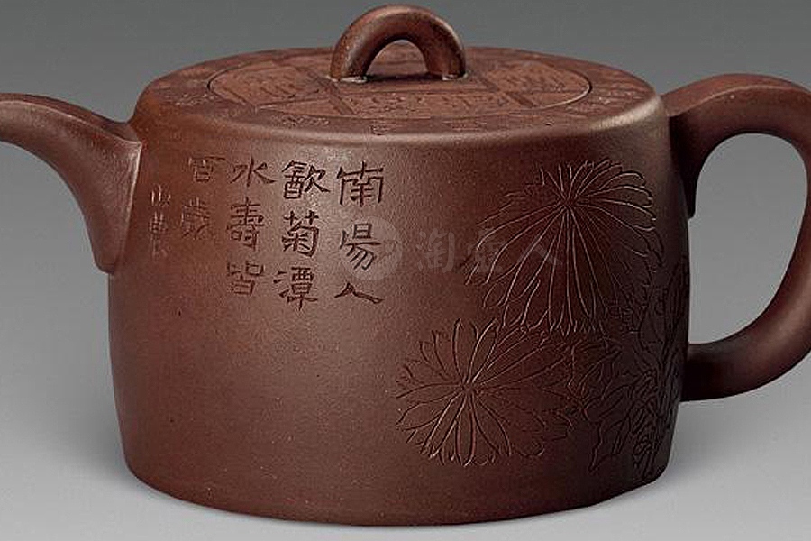 虚谷题诗井栏壶