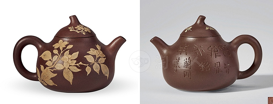 泥绘花卉匏瓜壶