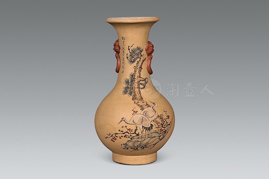紫砂双耳瓶