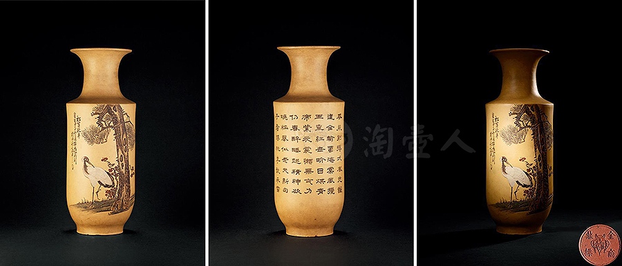 松鹤延诗文大花瓶