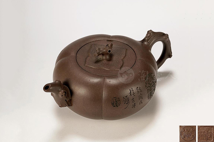 紫泥柿子壶