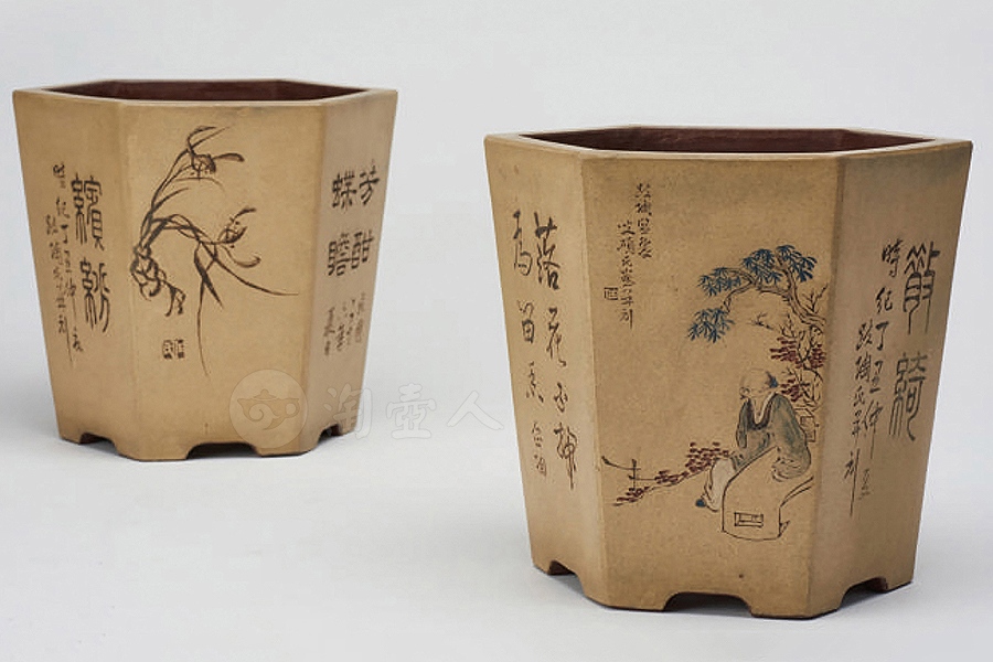 花盆一对