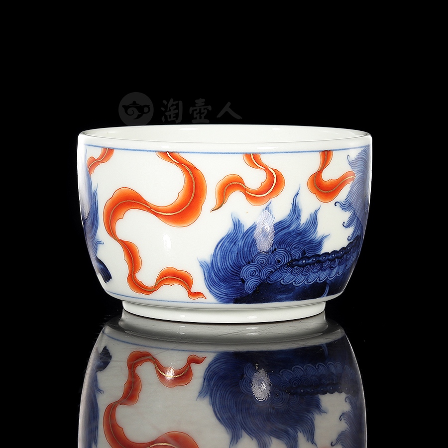 双狮戏珠品茗杯