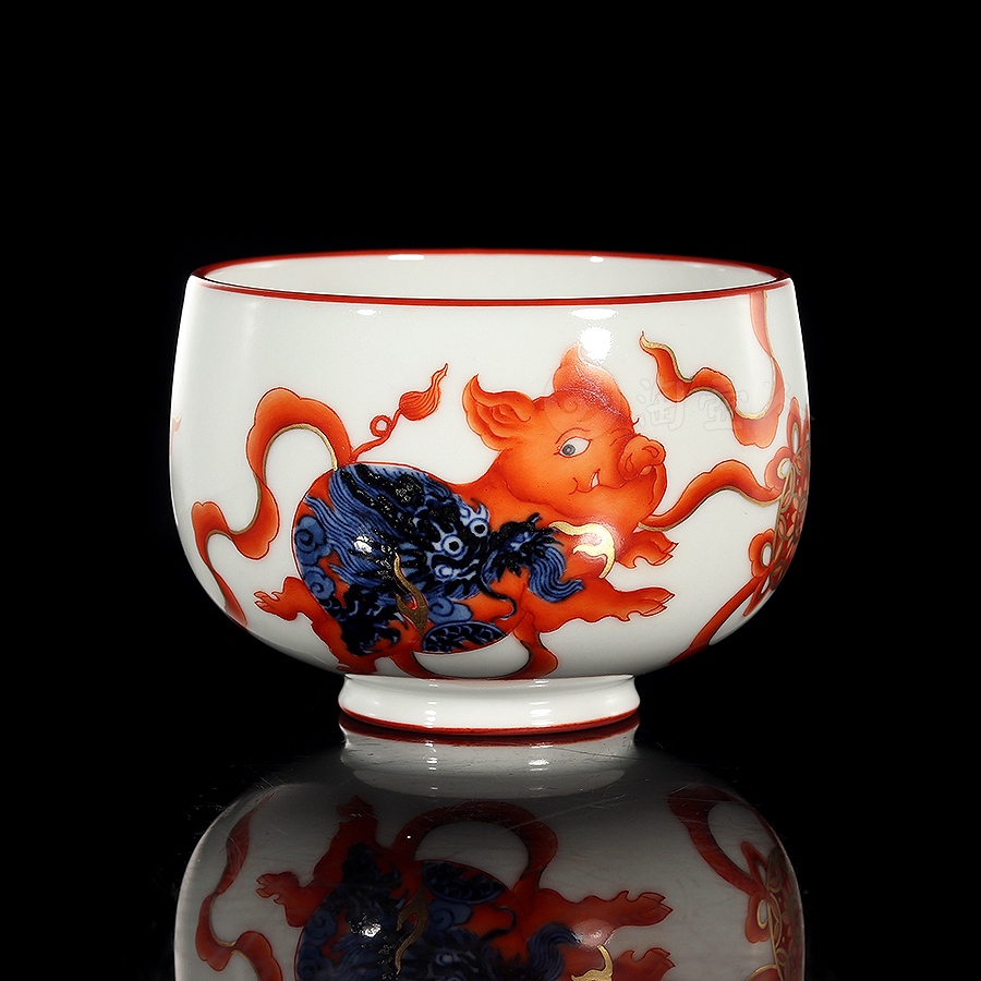 龙猪长乐品茗杯