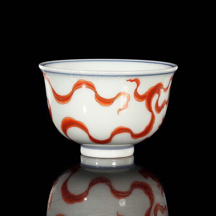 狮戏绣球品茗杯