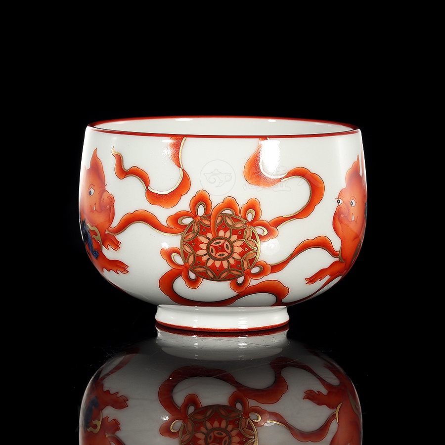 龙猪长乐品茗杯