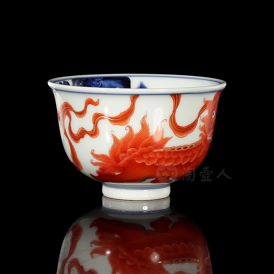 狮戏绣球品茗杯