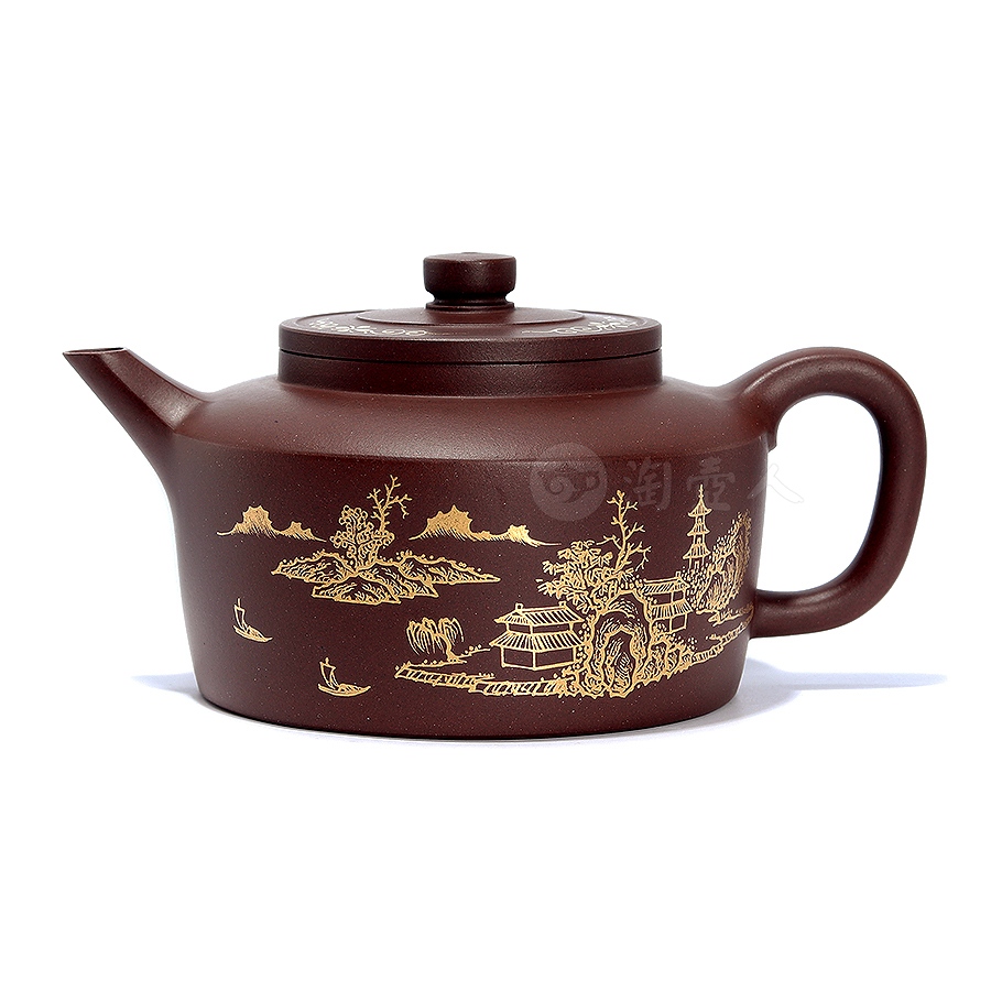 全手山水描金德钟壶