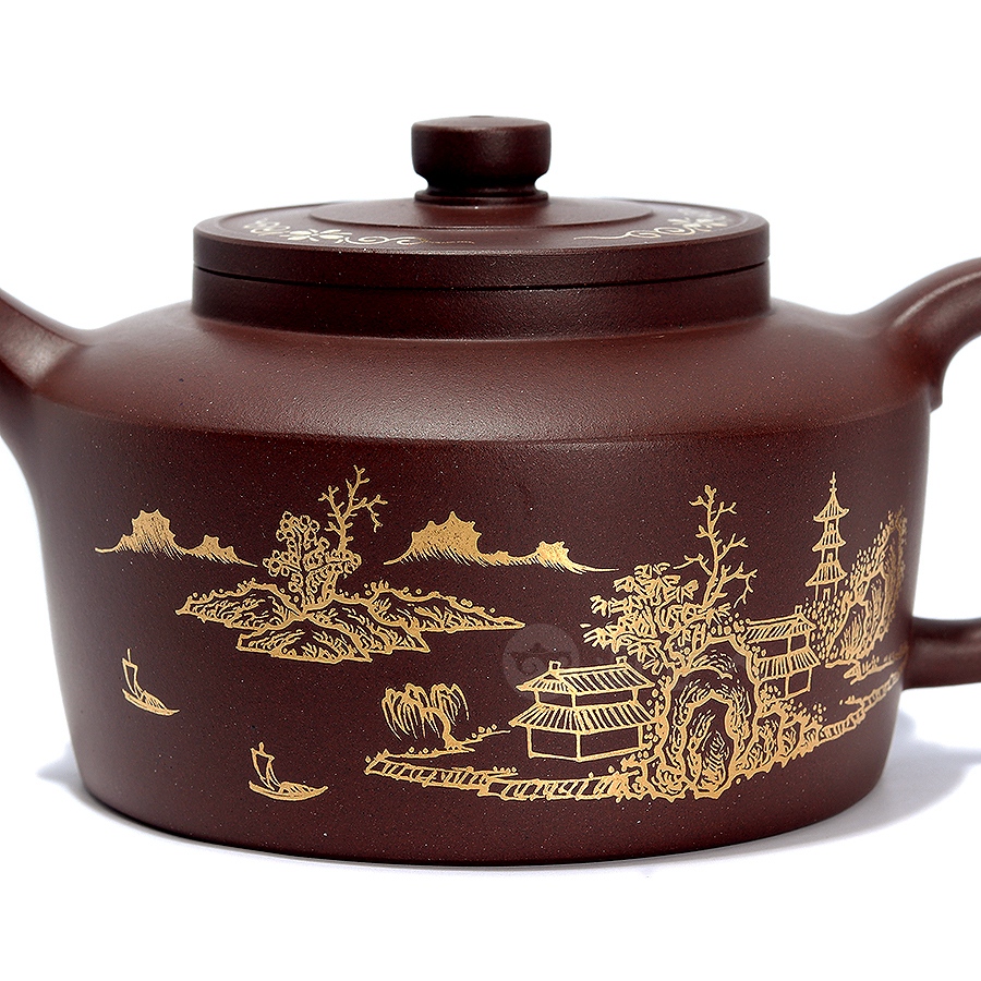 全手山水描金德钟壶