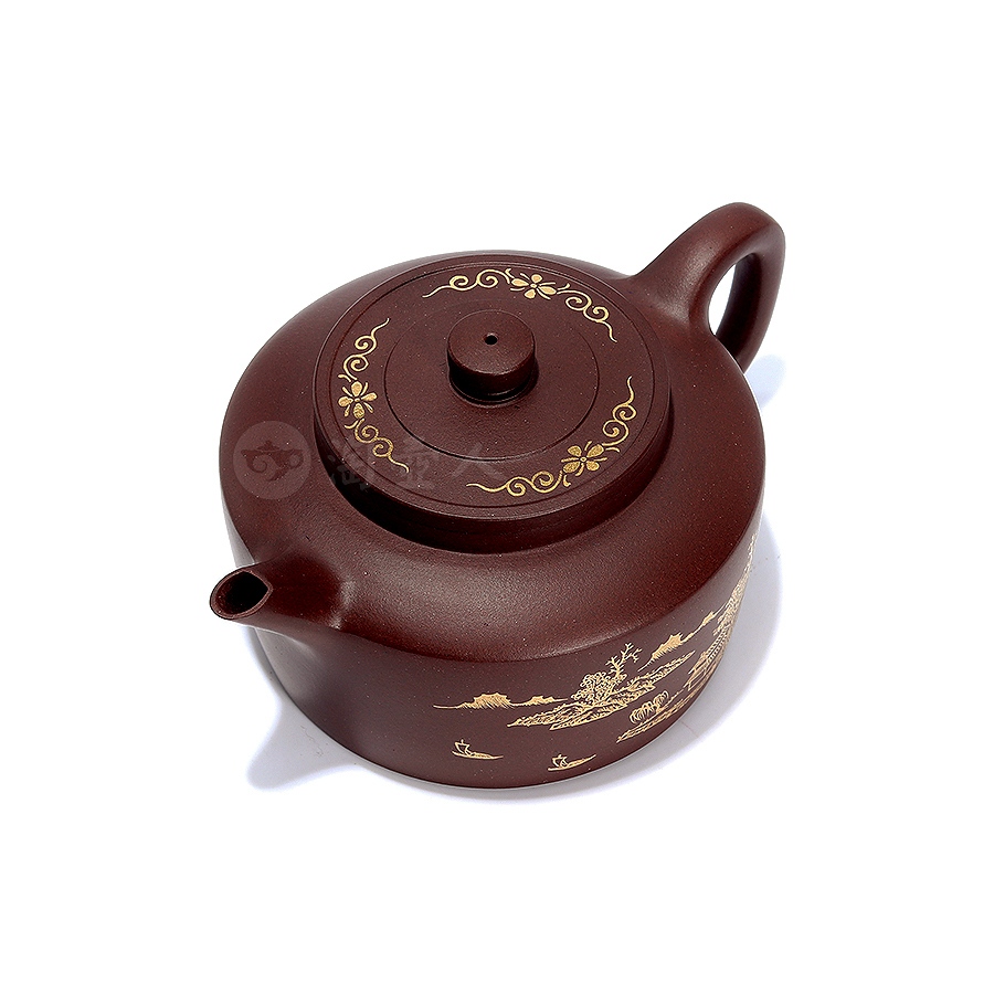 全手山水描金德钟壶