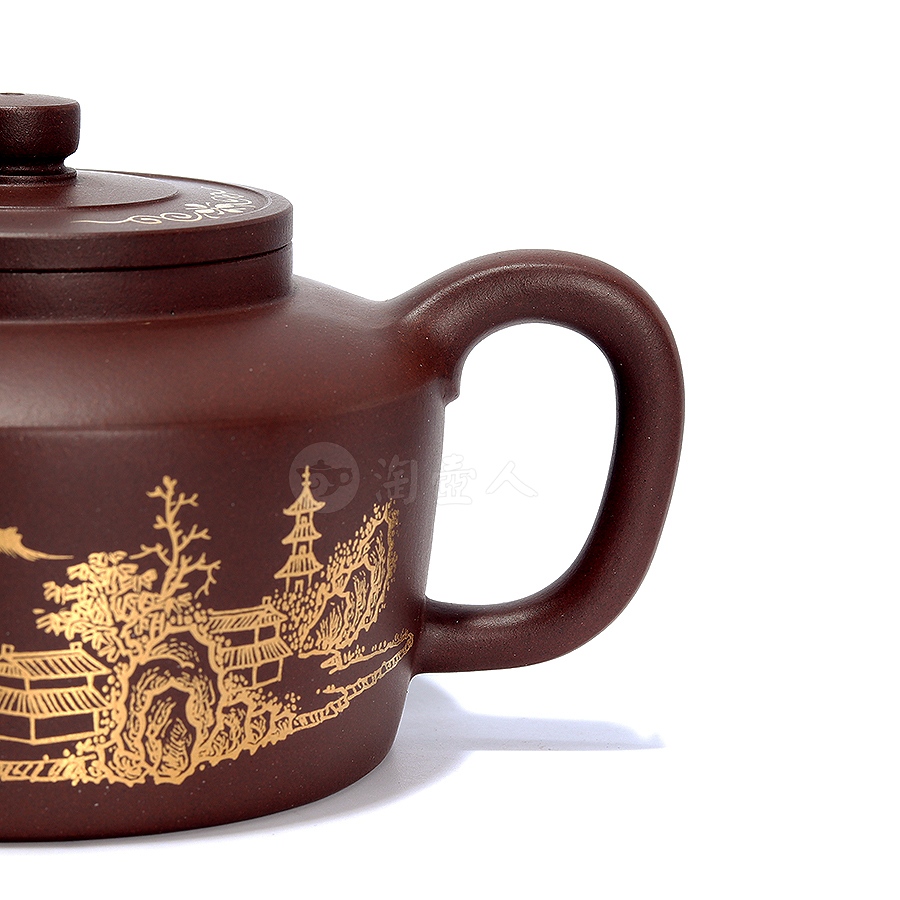 全手山水描金德钟壶