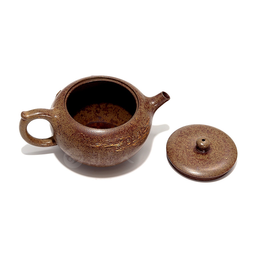 禅悟壶(薄胎柴烧描金)