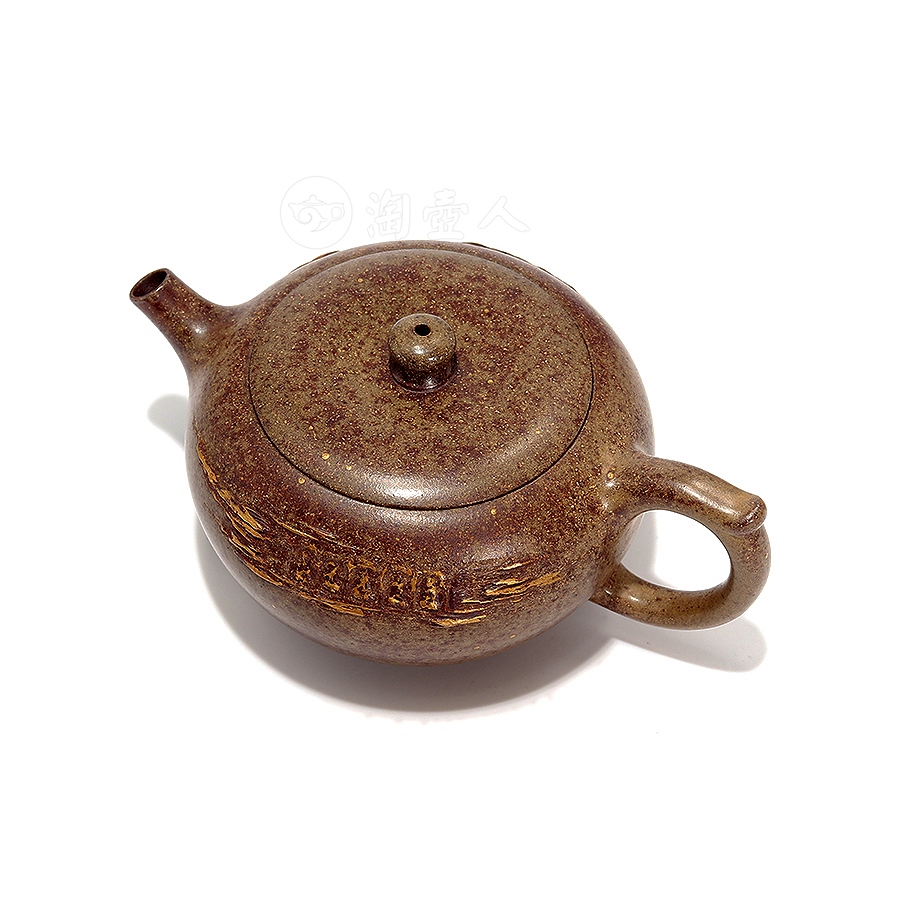 禅悟壶(薄胎柴烧描金)