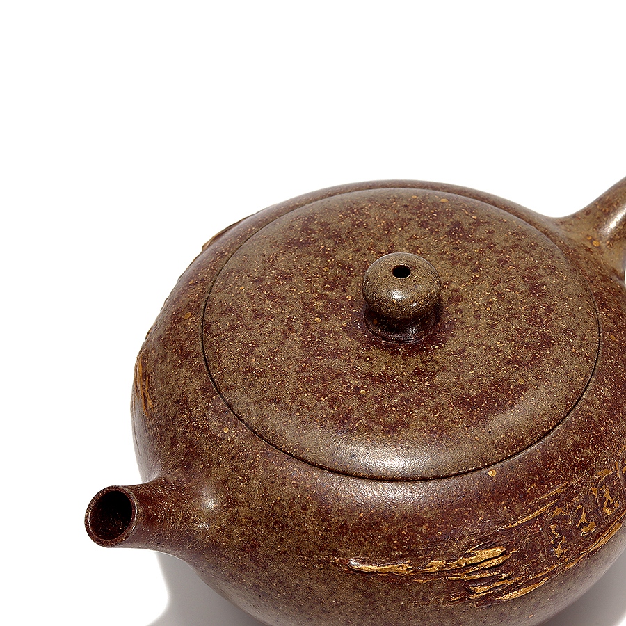 禅悟壶(薄胎柴烧描金)