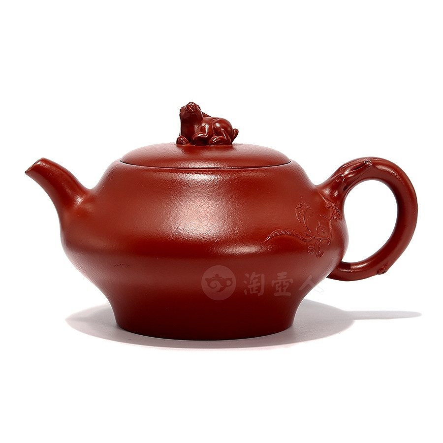 正宗原矿宜兴紫砂壶-富乐吉祥壶-汤先武全手工制作-原矿大红袍紫砂泥料