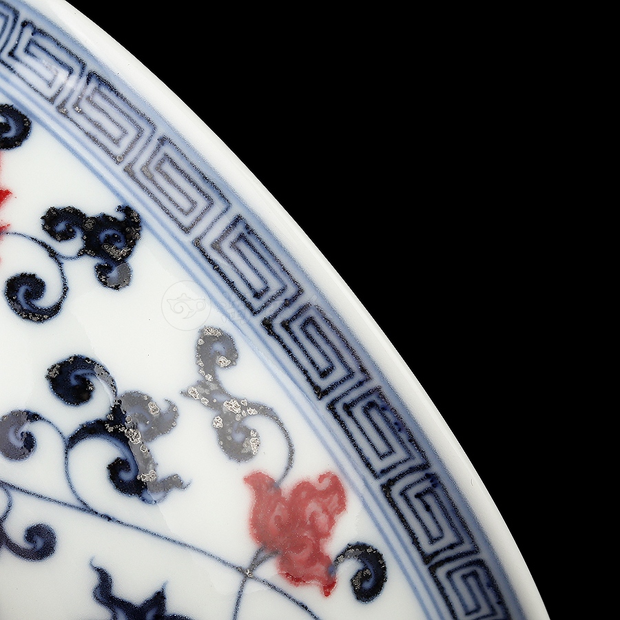 炉式杯·青花釉里红缠枝莲