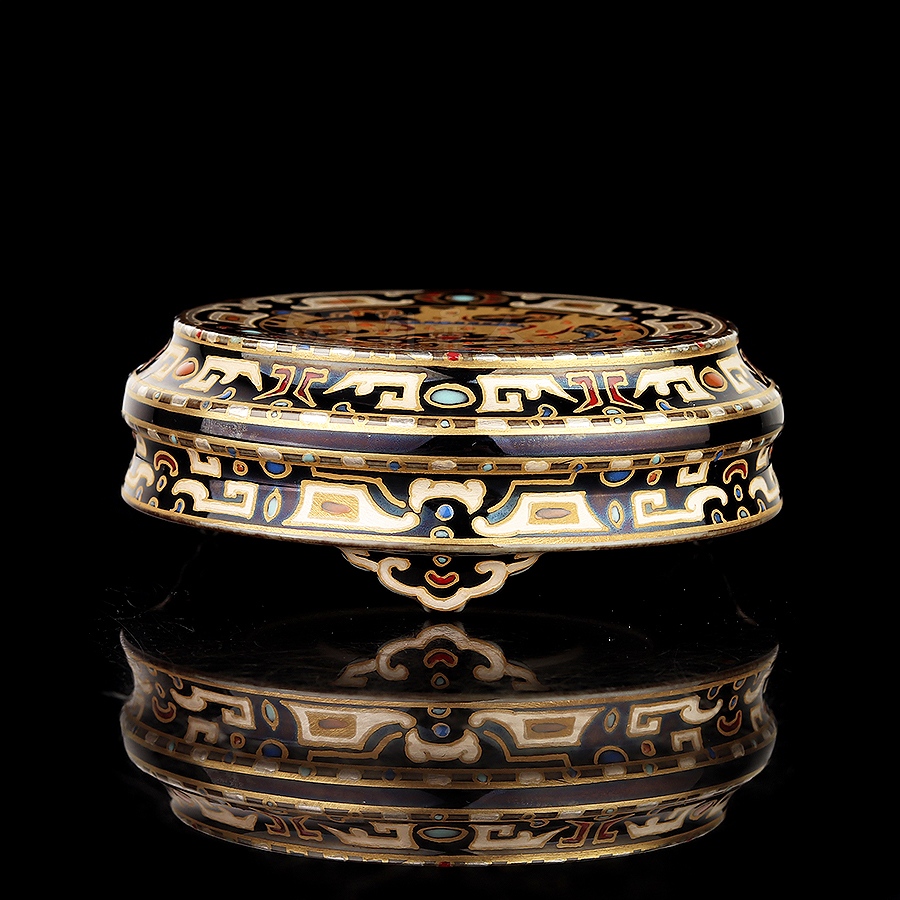 盖置·金错银乌金釉点彩