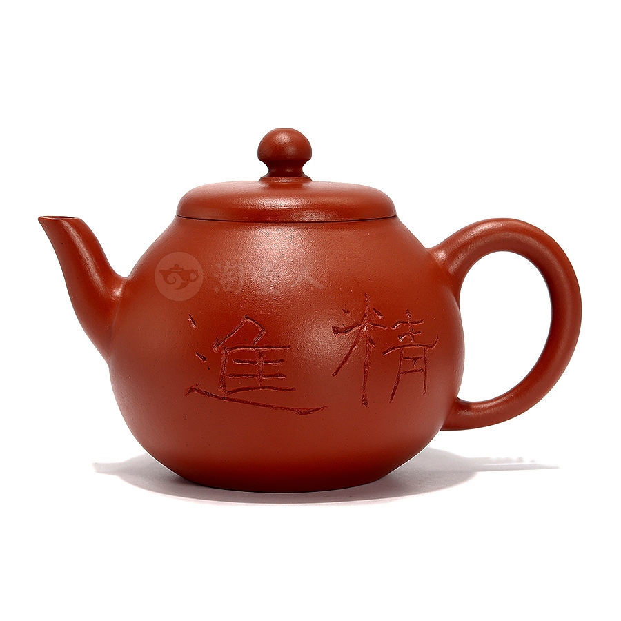 正宗原矿宜兴紫砂壶-全手秋水壶(继程法师书画)-陈岩全手工制作-原矿老朱泥紫砂泥料