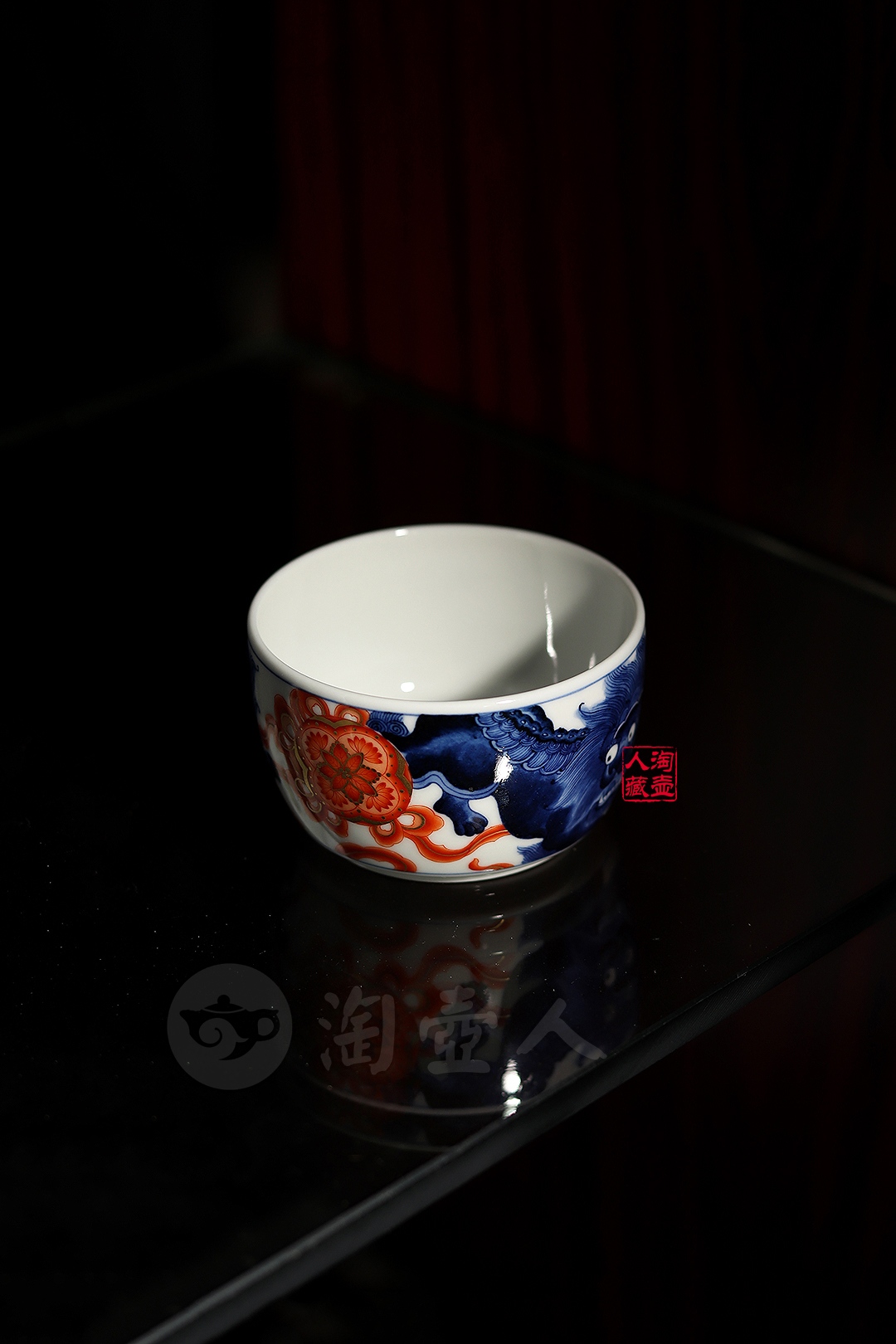 双狮戏珠品茗杯