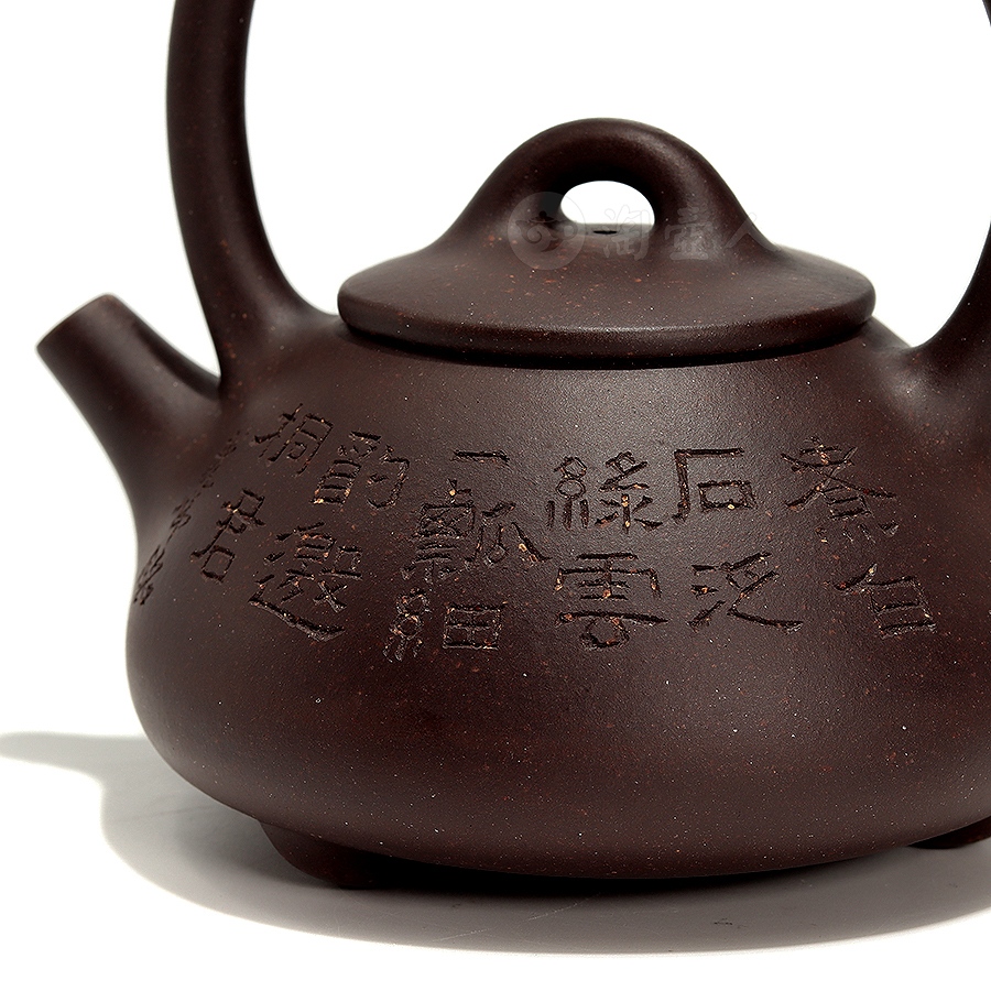 全手石瓢提梁壶(沈龙娣铭·徐元明指导)
