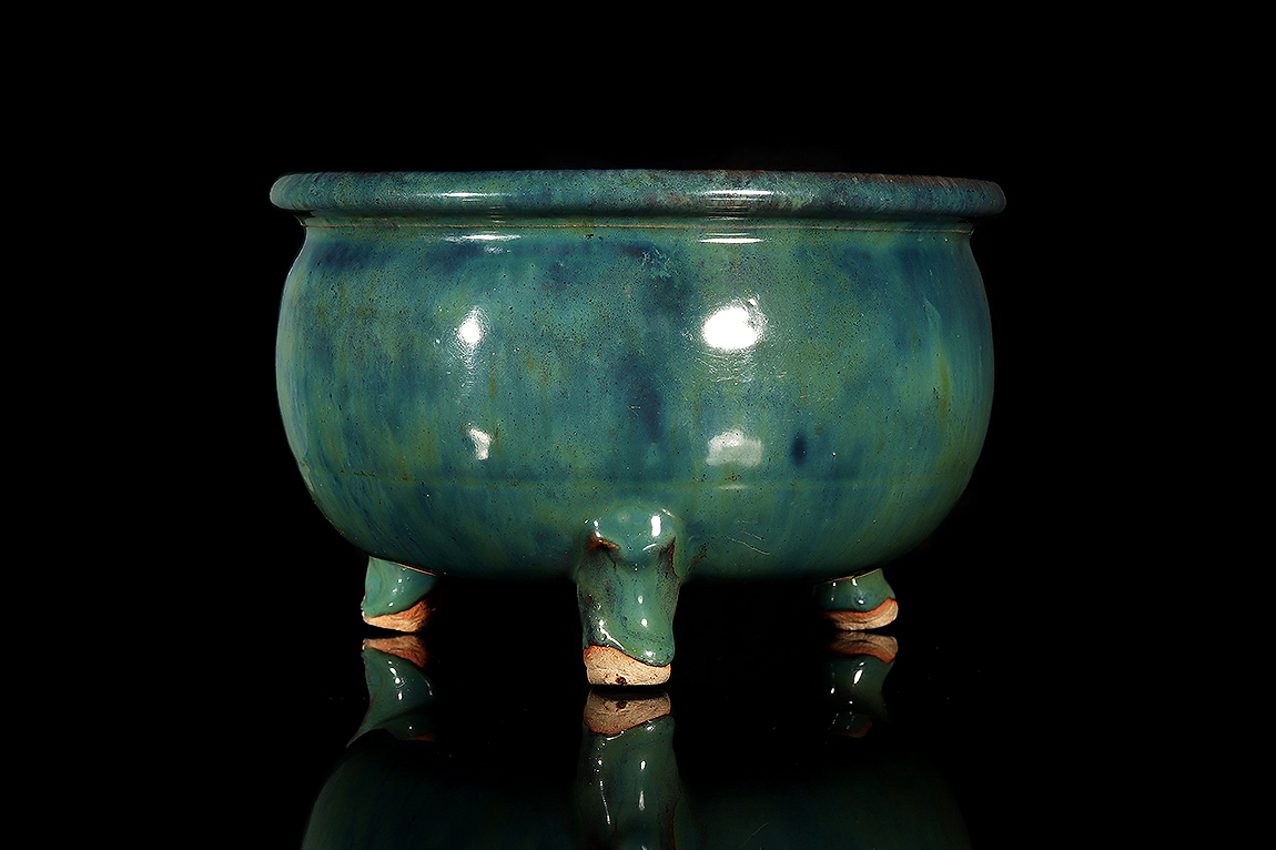 清中·炉钧釉香炉(紫砂胎)