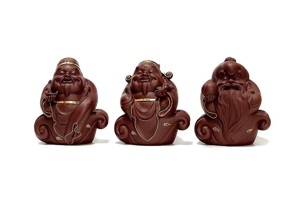 王俊峰制《福禄寿(描金)》