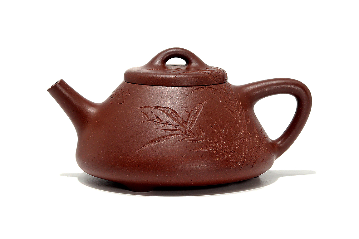 史宝林全手工制《子冶石瓢壶(黄文艺陶刻)》