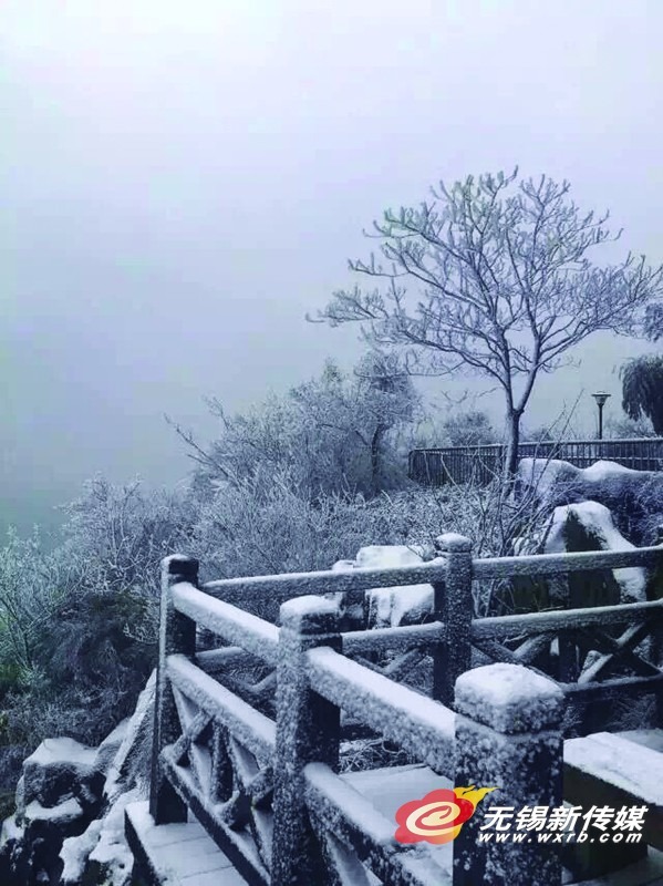 2016年的第一场雪出现在宜兴山里