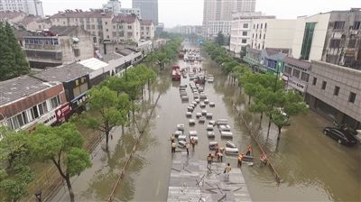 宜兴市:中心主要干道被淹