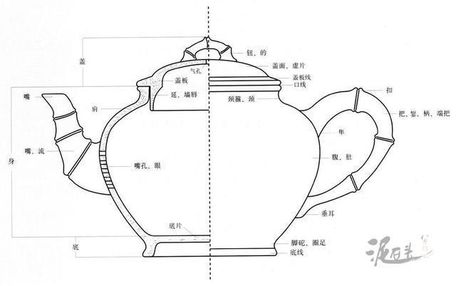 紫砂壶的基本结构(图解)